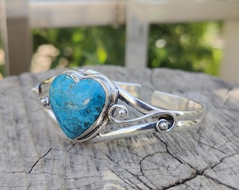 Shattuckite Bangle, 925 Sterling Silver, Handmade, Gemstone, Women, Designer, Jewelry Bangle, Anniversary Gift
