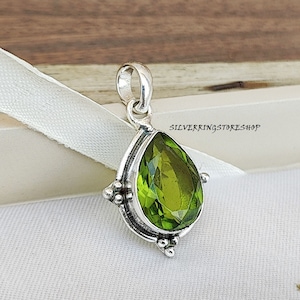 Peridot Pendant, Boho Pendant, 925 Sterling Silver Pendant, Handmade Pendant, Peridot Gemstone, Women Pendant, Natural Peridot, Gift For Her