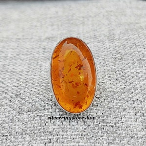 Amber Ring, 925 Sterling Silver Ring, Women Ring, Statement Ring, Handmade Ring, Band Ring, Promise Ring, Beautiful Ring, Boho Ring, Gifts,