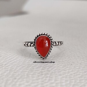 Carnelian Ring, 925 Silver Sterling Ring, handmade ring, Dainty Ring, Women Ring, Promise Ring, Love Ring, Beautiful Ring, Birthday Gift her