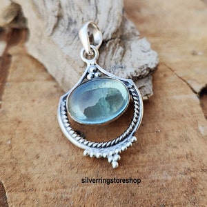Aquamarine Pendant: Dainty 925 Sterling Silver Gemstone Jewelry