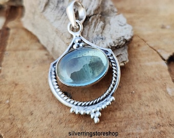 Aquamarine Pendant, 925 Sterling Silver, Aquamarine Jewelry, Silver Pendant, Stone Pendant, Gemstone Pendant, Dainty Pendant, Women Pendant,