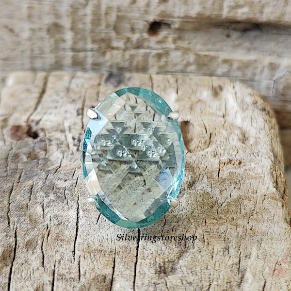 Aquamarine Ring, 925 Sterling Ring, Gemstone Ring,  Statement Ring, Popular Ring, Meditation Ring, Handmade Ring, Aquamarine Jewelry, Rings