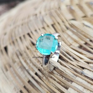 Blue Topaz Ring, 925 Silver Ring, Women Ring Handmade Ring, Band Ring, Beautiful Ring, Anxiety Ring, Birthday Ring, Boho Ring, Gift For Her,