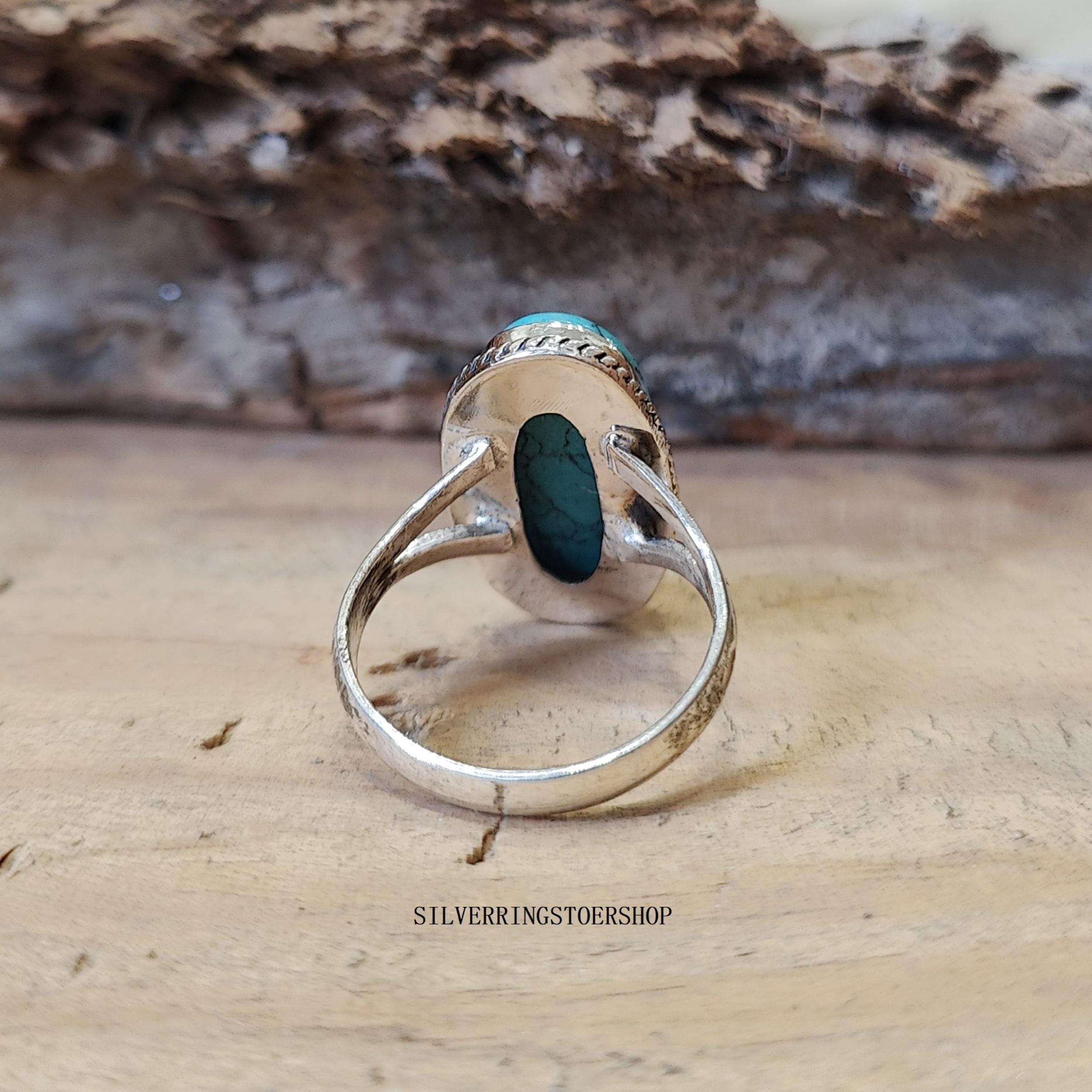Handmade Turquoise Ring: 925 Sterling Silver, Natural Gemstone - Etsy