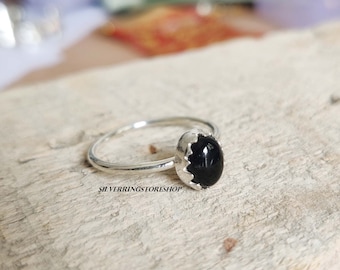 Black onyx stone ring, 925 Sterling silver Ring, Statement Ring, Band Ring, Handmade Ring, Gemstone Ring, Women Ring, Peace, Gift For Her,