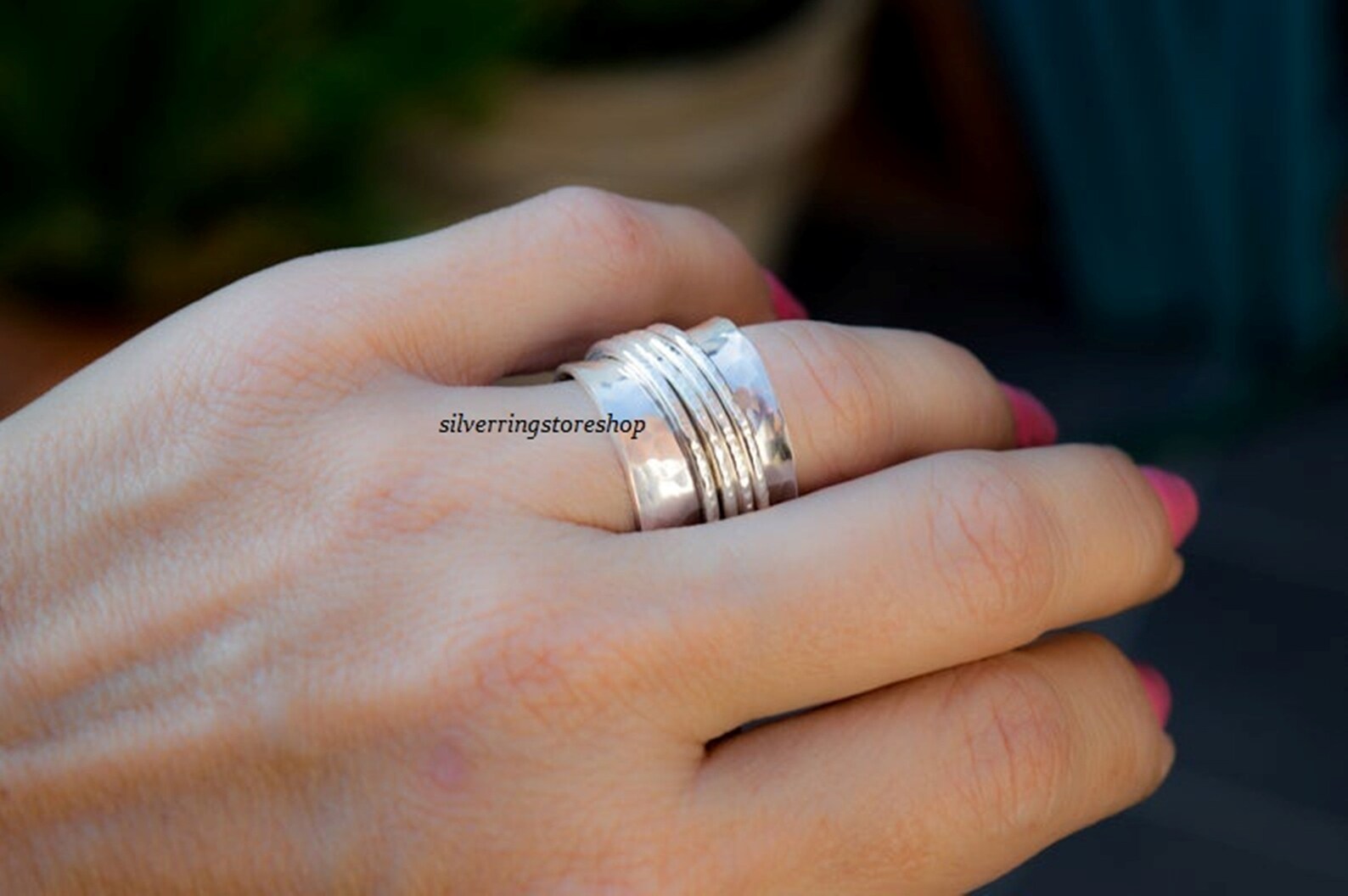 Anxiety Ring 925 Silver Ring Women Ring Thumb Ring Worry Etsy