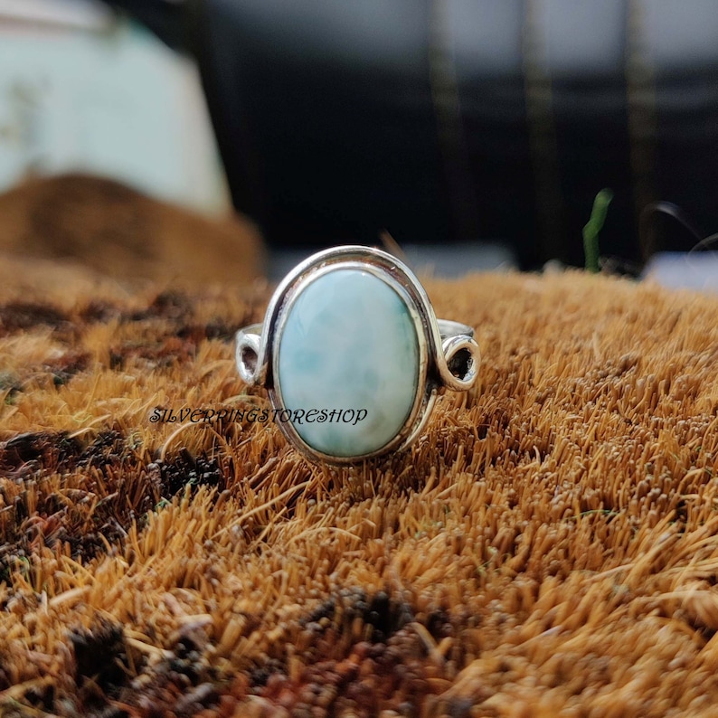 Larimar stone ring Cheap super special price 925 Ba silver Sterling Oklahoma City Mall Statement
