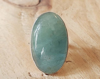 Handmade Aquamarine Ring: 925 Sterling Silver Gemstone Ring