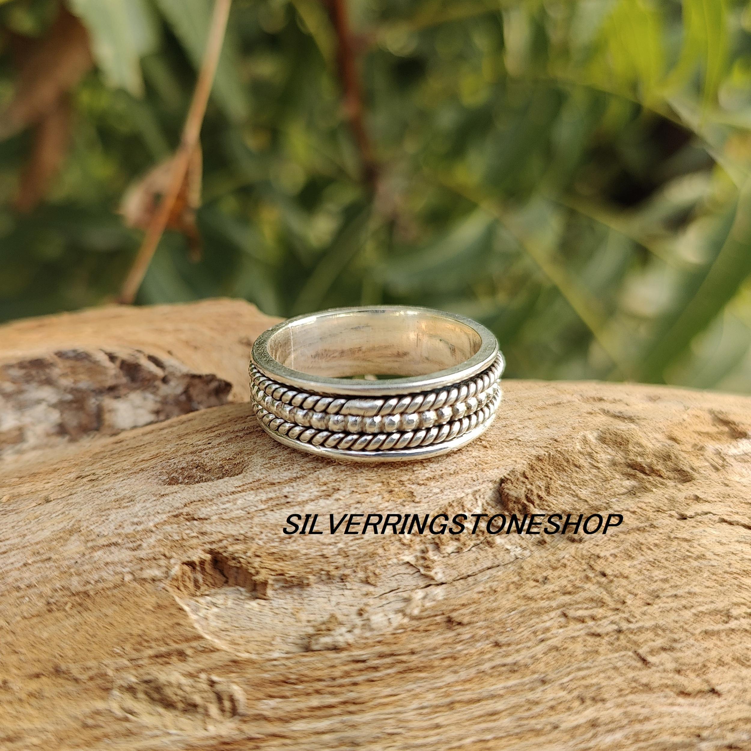 Handmade Sterling Silver Spinner Ring: Women's Meditation Band - Etsy