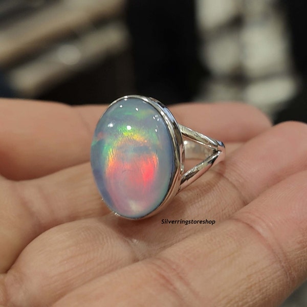 Amazing Aurora Opal Ring, 925 Sterling Silver Ring, Handmade Jewelry, Promise Ring, Aurora Opal Ring, Women Ring, Gemstone Ring,Gift For Her