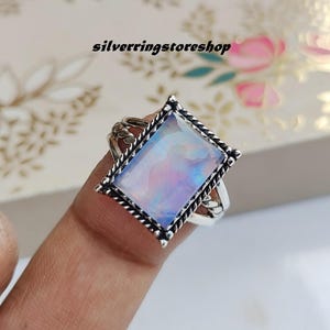 Amazing Aurora Opal Ring, Handmade 925 Sterling Silver Ring, Statement Jewelry, Women Ring, Gemstone Ring, Promise Ring, Gift for her, ///