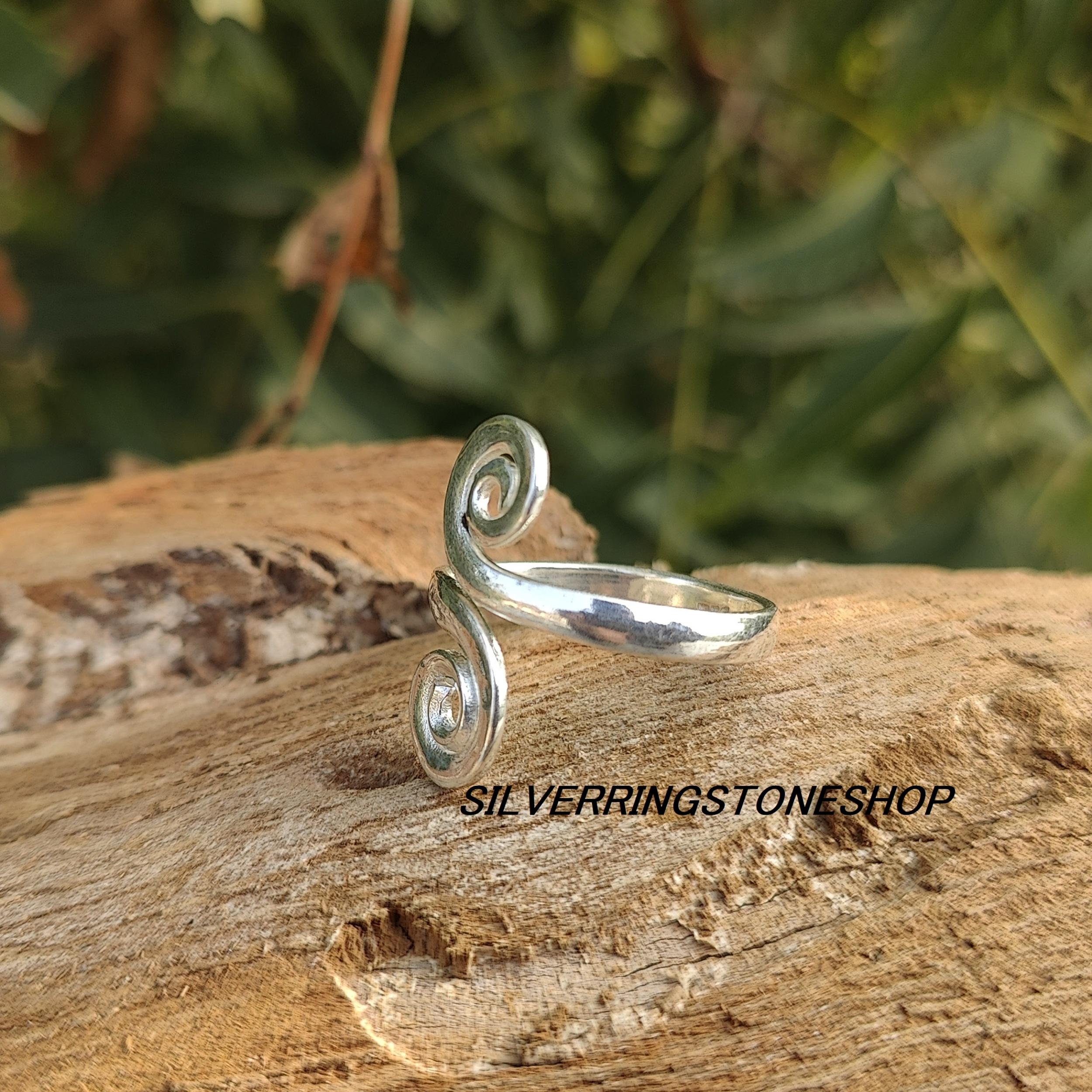 Handmade Sterling Silver Swirl Ring - Unisex Bohemian Jewelry - Etsy