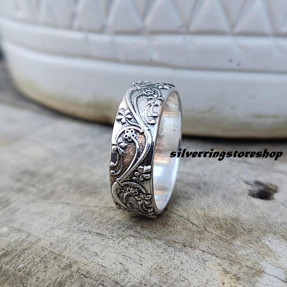 Solid 925 Sterling Silver Ring, Handmade Ring, Silver Band Ring, Women Jewelry, Statement Jewelry, Gift For Birthday, Gift For Her, Gift