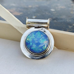 Handmade Australian Opal Pendant: Sterling Silver Boho Jewelry