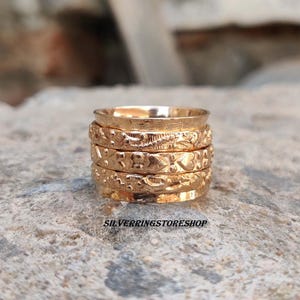 Rose Gold Plated, Spinner Ring, 925 Silver Ring, Anxiety Ring, Fidget Ring, Spinning Ring, Meditation Ring,Women Ring, Worry Ring,Gift Ring,