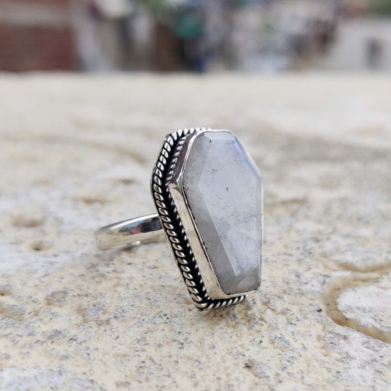 Sterling silver shop coffin ring