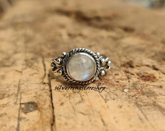 Moonstone Ring, 925 Sterling silver Ring, Statement Ring, Fidget Ring, Handmade Ring, Jewellery Ring, Meditation Ring, Peace, Gift For Her,