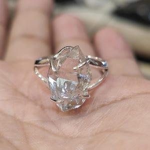 HeartbeatJewels Natural Big Herkimer Diamond Designer Ring - 925 Sterling Silver