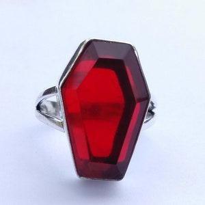 Garnet Coffin Ring, Handmade Ring, 925 Sterling Silver Ring,Band Ring, Love Ring, Gift For her Ring, Coffin Ring, Gemstone Ring, Gift Ring,