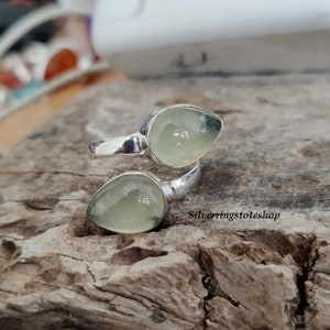 Prehnite Ring, 925 Silver Ring, Adjustable Ring, Handmade Ring, Statement Ring, Stone Jewelry Ring,  Natural Gemstone Ring, Gift For Her,