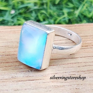 Aurora Opal Ring, 925 Sterling Silver Ring, Statement Ring, Handmade Jewelry, Promise Ring, Gemstone Ring, Women Ring, Opal Ring, Band Ring,