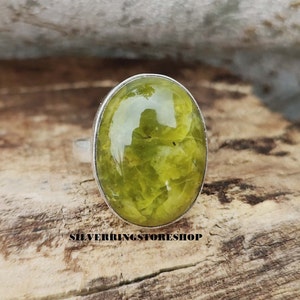 Natural Green Opal Ring, Gemstone Ring, 925 Sterling Silver Ring, Handmade Ring, Statement Ring, Stone Ring, Women Ring, Promise Ring, Gifts
