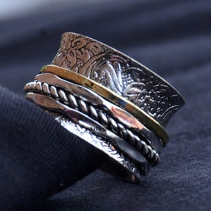 925 Silver Ring, Anxiety Ring, Meditation Ring, Fidget Ring, Spinner Ring, Boho Ring, Thumb Ring, Women Ring, Handmade Ring, Gift For Her.