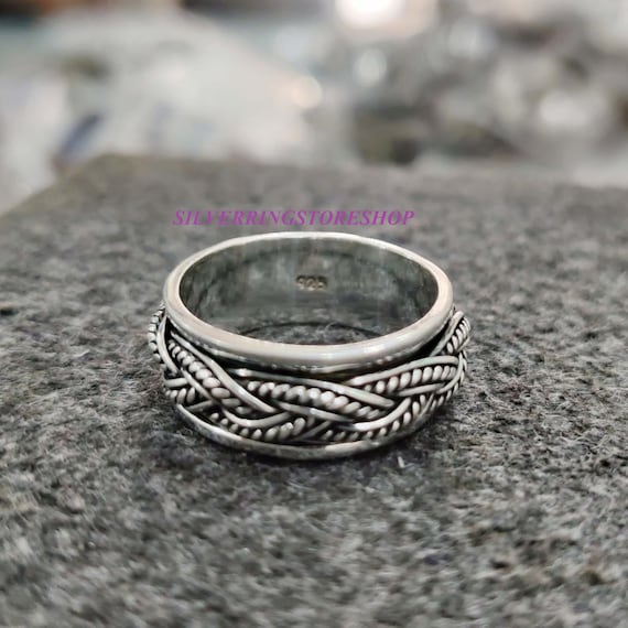 Band Spinner Ring, 925 Sterling silver Ring, Boho Ring, Dainty Ring, Fidget Ring, Statement Ring, Handmade Ring, Women Ring, Gift For Her,,