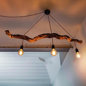 Unique Driftwood celling lamp with 3 pendants, Driftwood, Chandelier, Driftwood Pendant Light, Pendant Lighting, Home Decor