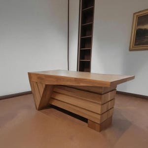 Contemporary Wooden Desk  Table for Home Office Studio Gallery or Interior Design Workspace