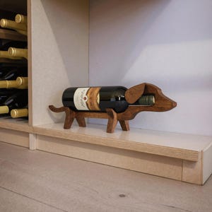 Whimsical Dog Shaped Wine Holder Table Decor