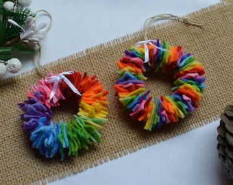 Felt Christmas Tree Wreath Decorations