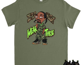 Just Wear These Shirts For Match Air Foamposite Pro Army Camo 2026, Foamposite Camo Green Black Voltage Green Gum Dark Brown Match Tee