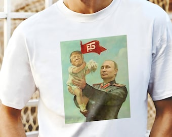 Anti-Trump-tröja, Putin som håller baby-Trump-tröja, Donald Trump-tröja, rolig anti-Donald Trump-tröja, politisk tröja, anti-Maga FDT-tröja