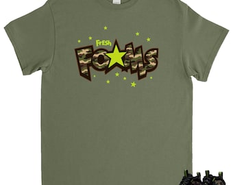 Färskt skum som matchar Air Foamposite Pro Army Camo 2026, Foamposite Camo Grön Svart Voltage Grön Gummi Mörkbrun Match T-shirt