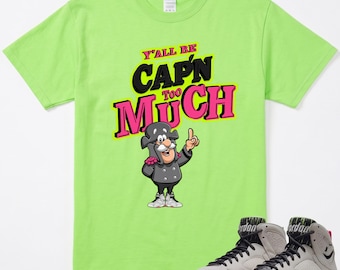 Ni är kaptener, för mycket tröja för att matcha AJ 7 Tennis Day Sneaker, Jordan 7s Retro Tennis Day Phantom Lime, Rosa Blast Antracit Matchande T-shirt