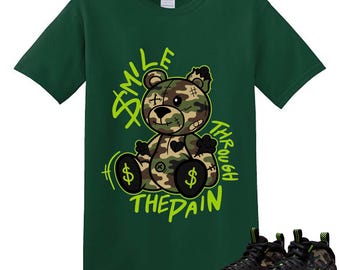 Smile-tröja som matchar Air Foamposite Pro Army Camo 2026, Foamposite Camo Grön Svart Voltage Grön Gummi Mörkbrun Match-tröja