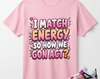 Energy Shirt to Match AJ 4 Comic Sneaker, AJ 4 Comic Off White Anthracite Neutral Grey Fire Pink Light Arctic Pink Muslin Match Tee