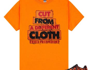 Cut From Different Cloth Shirt to Match JA 3 Tiger, Ja 3 Animal Pack Tiger Safety Orange University Red Black Match Tee