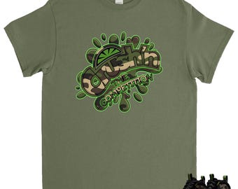 Crush Ny Tävlingströja Som Matchar Air Foamposite Pro Army Camo 2026, Foamposite Camo Grön Svart Voltage Grön Gum Mörkbrun Matchtröja