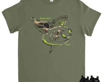 HEAVEN CENT-T-SHIRT SOM MATCHAR AIR FOOMPOSITE PRO ARMIGHAMÖRKE 2026, FOOMPOSITE CAMO GREON SWART VOLtage GREON GUM MÖRKBRUN MATCH-T-SHIRT