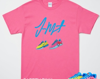 Signature Shirt to Match JA 3 Kool Aid, Ja 3 Lemon Venom Deep Royal Blue Light Green Spark Light Photo Blue Match Tee