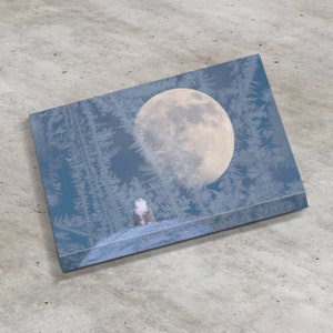 Snowy Owl Moon Canvas Print