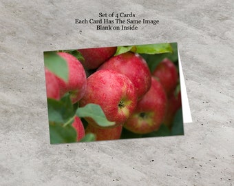 Red Apples Note Cards with envelopes