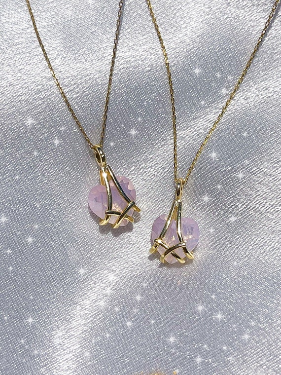 Collar de corazón del castillo de diamantes collares de | Etsy México