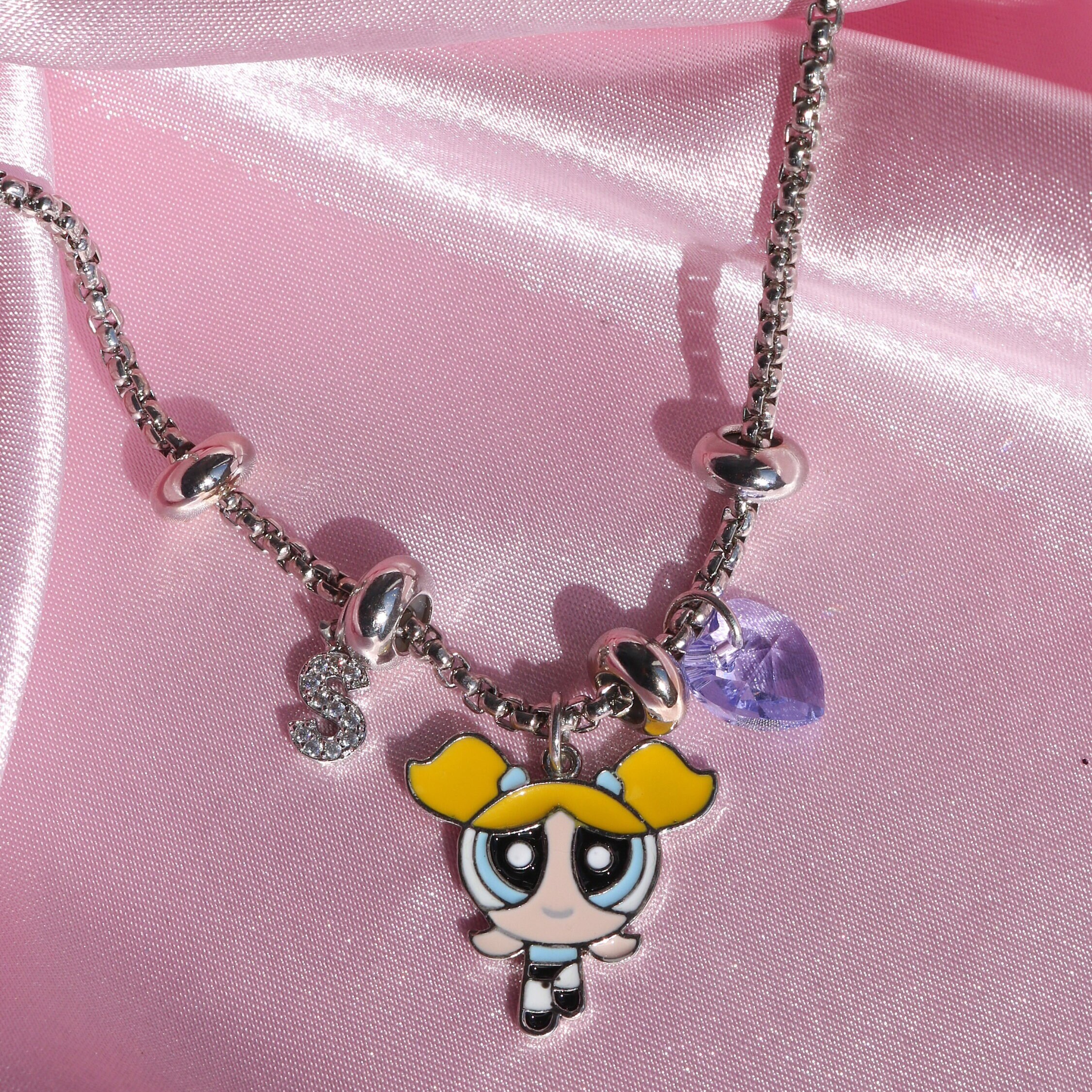 2Pcs BFF Best Friend Kids Cute Necklace Cartoon Love Girlfriend Necklace^,)