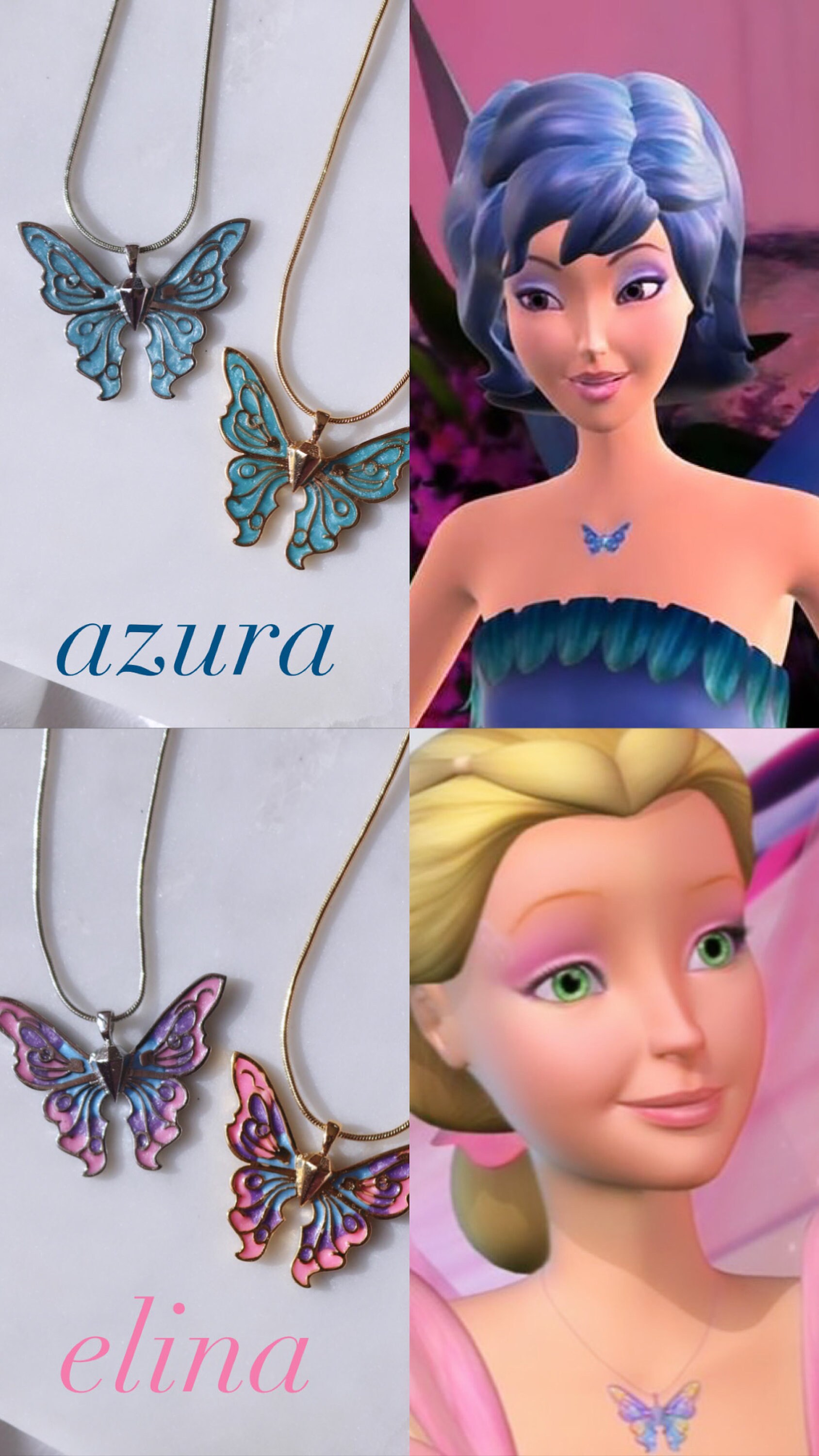 Fairytopia Mermaidia Elina Butterfly Necklace 5 Pearl Etsy