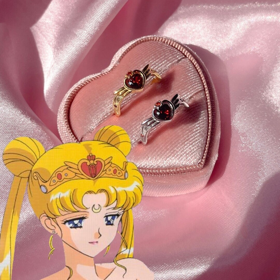 Sailor Moon Neo Queen Serenity Tiara Ring Heart Wings Ring picture
