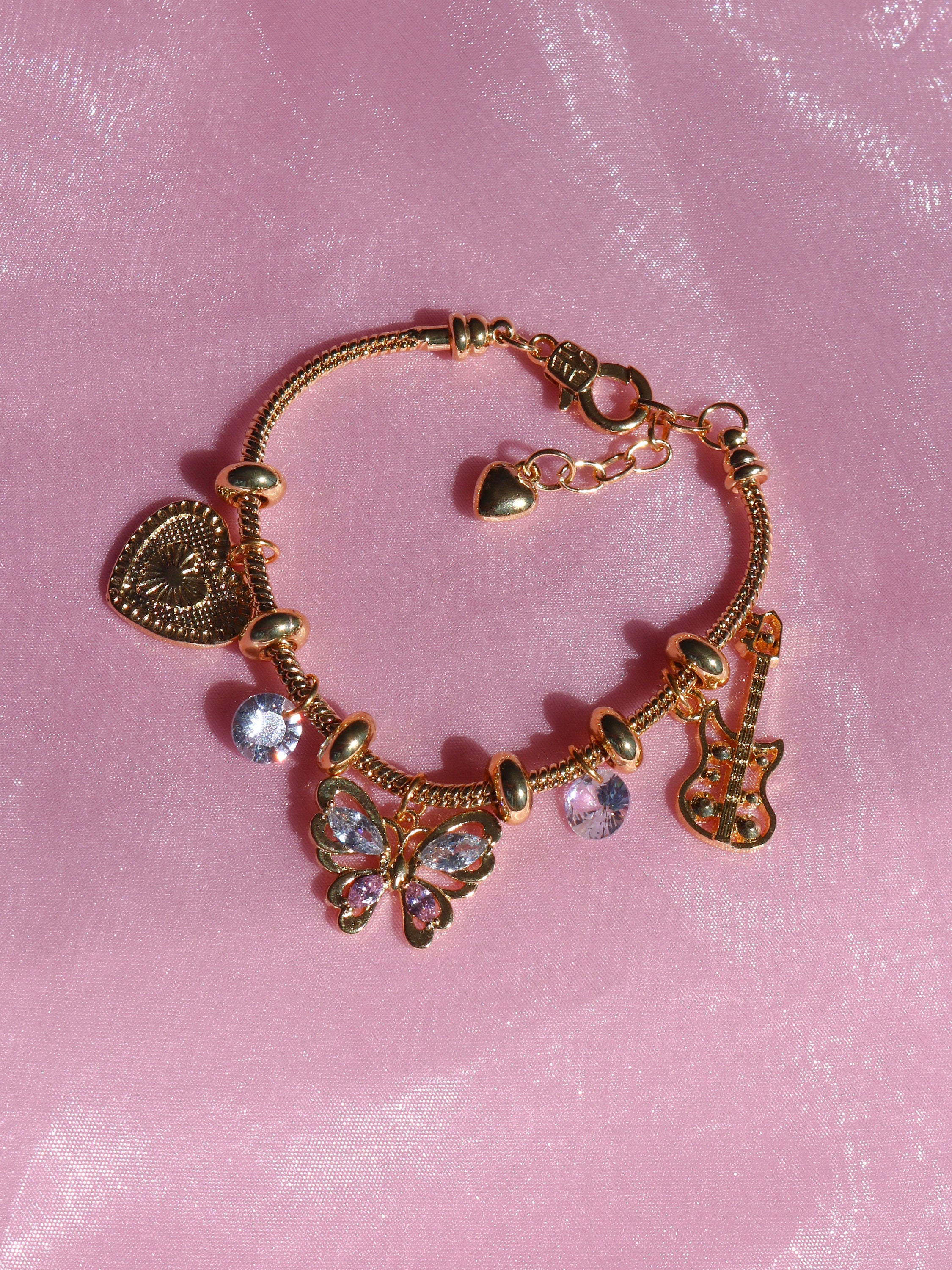 The Barbi Diaries Bracelet V.2 Gold Plated Butterfly Heart - Etsy